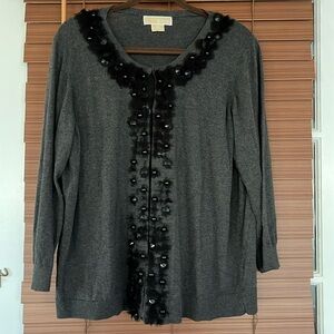 Michael Kors gray Cardigan Sweater